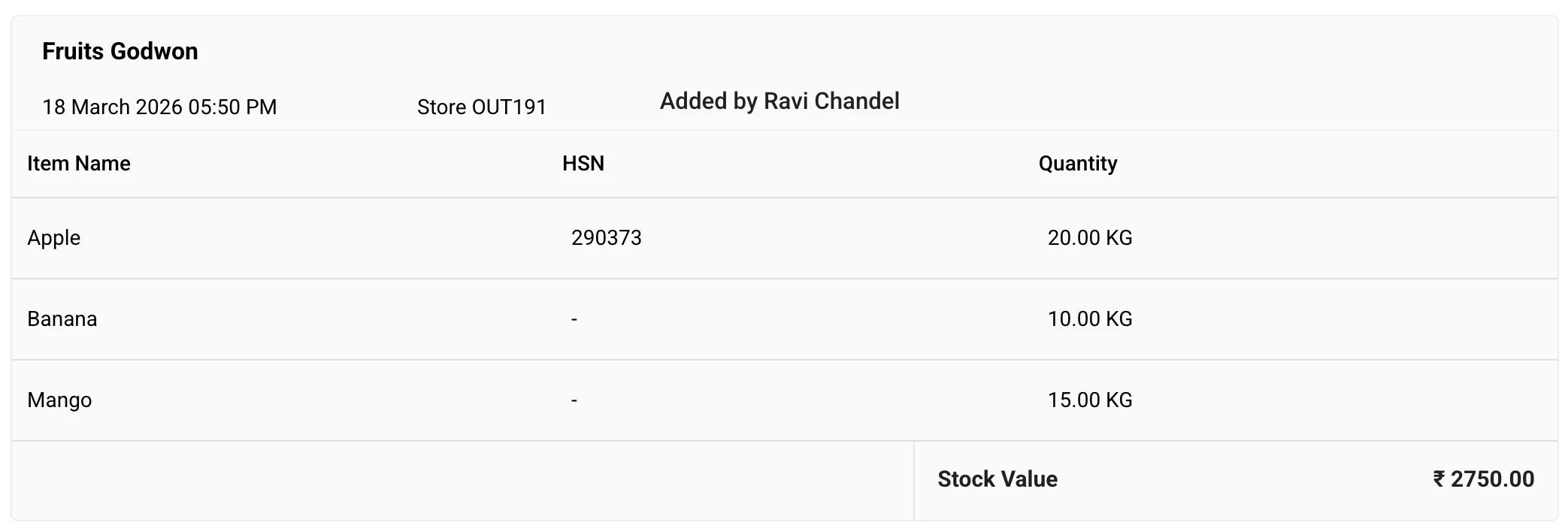 Stock Register — Multi-Godown & Multi-Store Stock Tracking